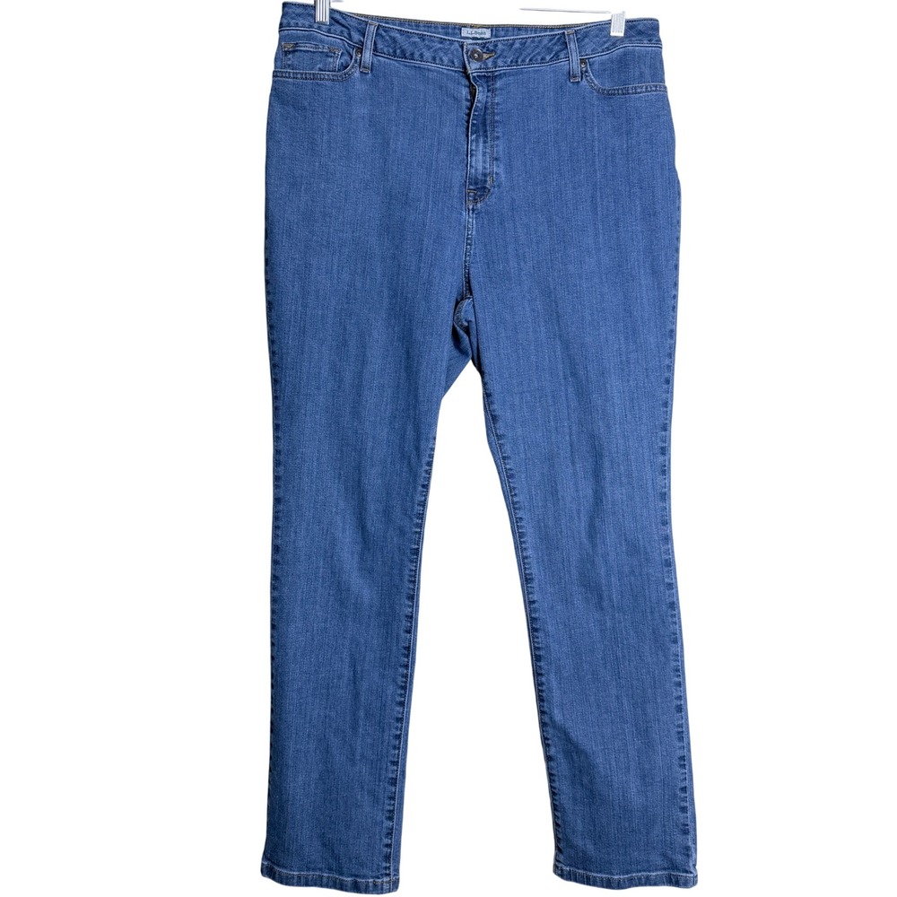 LL Bean Classic Fit Women's Jeans 18 M/T Mid Wash Outdoor Denim Straight Leg